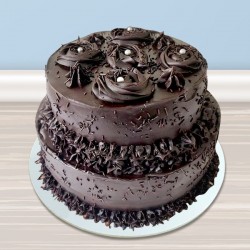 2 Tier Chocolate Flower Cake 1.5 Kg.